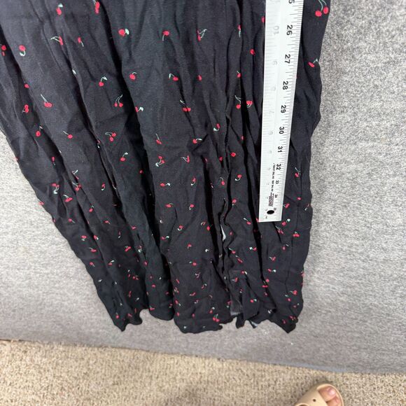 AFRM Dress Women M Medium Black Cherry Print Maxi Long V-Neck Lined Sleeveless - Picture 4 of 8